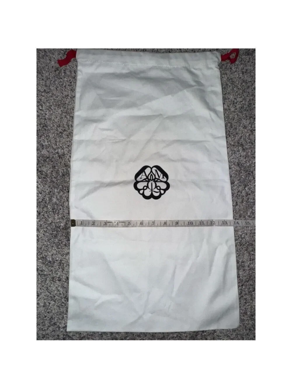 Alexander McQueen Large White Dust Bag Red Drawstring Shoe Bag Storage